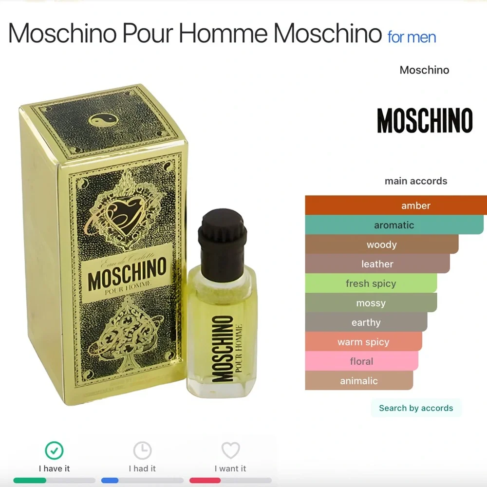 NEW MOSCHINO POUR HOMME by MOSCHINO MINI EDT for Men 5 ml/.16 oz ~ VINTAGE